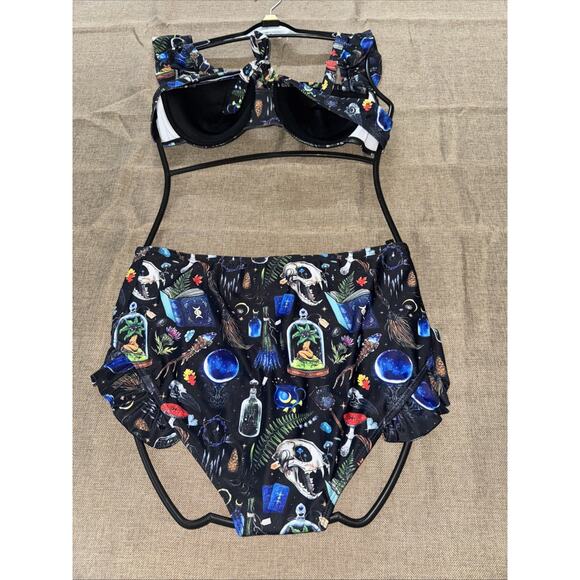 Witchery Snake Amethyst Hi Waist Sz Large Coramoon Swimsuit Adjustable Straps - Picture 5 of 6